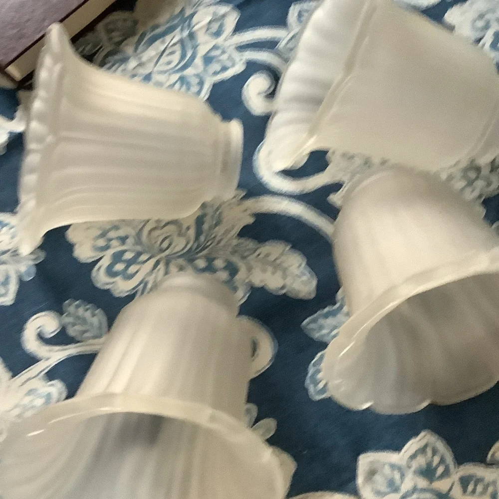 Frosted White Glass Lamp Shades -‎ Set of 4